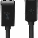 Belkin 3.1 USB A To USB C Cable Compatible W/ Thunderbolt 3 - USB C Cable For Macbook Pro, Galaxy & More - Data Transfer Up To 10gbps - For USB C, Thunderbolt 3 Devices & Ultra Hd - 3.3ft/1m - Black