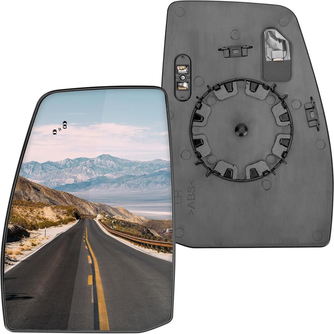 Driver Side Mirror Replacement for Ford Transit 150 250 350 2020 2021 2022 2023 - Left Side Mirror Glass, Rear View Mirrors Glass with Power Heated & Blind Spot