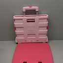 Collapsible Rolling Crate on Noiseless Wheels: Portable Utility Cart for Shopping Teacher Laundry (Pink)