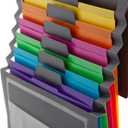 SMEAD Cascading Wall Organizer, 6 Removable Folder Pockets, Letter Size, Gray/Bright Pockets (92060)