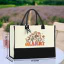 Grandma Aunt Mother in Law Mom Godmother Gifts Waterproof Canvas Tote Bag Beach Bag for Women Birthday Christmas (Floral Grammy)