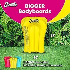 Jambo Bodyboards (2 Pack Replacement Boards, Accessories), Thick and Durable Body Boards Boogie Boards for Water Slides or Pool