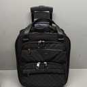 KROSER Carry On Underseat Multi-functional, 16-inch Underseater Lightweight Overnight Suitcase for Men Women, Black
