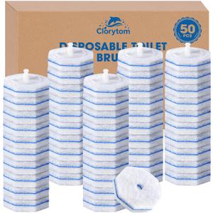 50 Pcs Disposable Toilet Cleaner Refill Pads, Universal Toilet Bowl Brush Replacement Heads, Durable Deep Cleaning Refills, Fresh Scent Bathroom Cleaning Supplies
