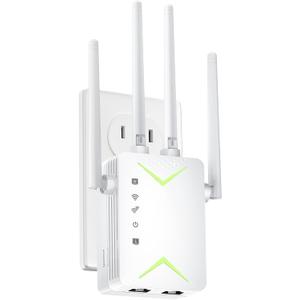 Powerful WiFi Extender Signal Booster, Up to 15,000 Sq Ft & 60 Devices, Whole Home Coverage Internet Repeater Works with Any Router | Plug and Play (White)