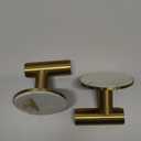 Self Adhesive Hooks 304 Stainless Steel Heavy Duty Hangers Without Nails for Bathrooms Kitchen Livingroom Garage Hotel Towel Hook-2 Pack (Gold)