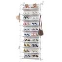 MUOU 10 Tier Shoe Rack Hanging Shoe Storage the Door Shoe Rack for Closet Pantry Over The Door Shoe Organizer Wall Floating Shelves (White, 10 Tier)