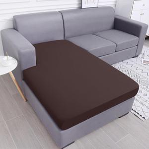 Smiry Waterproof Couch Cushion Covers, Stretch Sectional Couch Covers Washable, L Shape Chaise Lounge Sofa Slipcover Elastic Non-Slip Furniture Protector for Pets, Kid (Chaise, Chocolate)