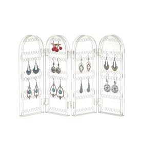 Himilucky Earring Holder Organizer, Jewelry Organiser Stand, 4 Panels 260 Holes Foldable Screen Necklace Rack Multi-Purpose Dressing Tabletop Jewelry Holder for Necklaces Earrings Bracelets Rings