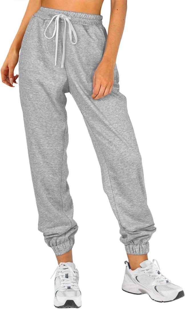 ATHMILE Baggy Sweatpants for Women with Pockets-Lounge Womens Pajams Pants-Womens Running Joggers Fall Clothes Outfits 2025 (Medium, Grey)