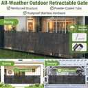 48" Tall x 120" Wide Outdoor Retractable Gate, All-Weather Resistant, Black