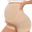 Peauty Boyshorts Maternity Shapewear & Underwear 2-in-1,Belly Support Pregnancy Shorts Essentials Maternity Skits (S)