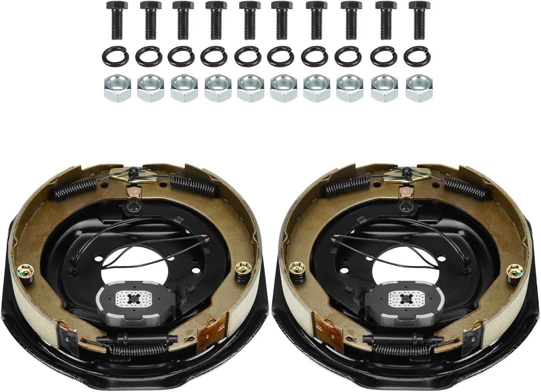 Youxmoto Electric Trailer Brake Assembly 12" X 2" (1 Right + 1 Left), for 5,200 lbs., 6,000 lbs., and 7,000 lbs Trailer Axles Trailer Brakes kit. 1 Pair