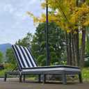 Only choice 2 Pcs Set Outdoor Lounge Chair Cushions Patio Chaise Lounge Replacement Cushions Furniture Seat Cushions(Black+White Stripes-2 pcs) 74.4"x 22.05"x 2.76"