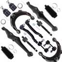 SCITOO 14pc Front Suspension Kit Lower Control Arm Upper Control Arm and Ball Joint Lower Ball Joint Inner Outer Tie Rod End Sway Bar End Link Steering Rack Boot for Accord for CL for TL