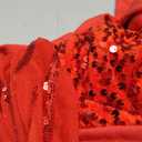 VERWIN Patchwork Overlay Embellished Plain Women's Jumpsuit High-Waist Woman Romper (Medium, Red Sequin)