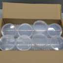 Mifoci 50 Pcs Food Clear Plastic Gallon Round Reusable Ice Cream Containers with Lids and Handles Airtight Clear Plastic Tub Freezer Reusable Pail for Popcorn Kitchen Drinks Home(8oz)