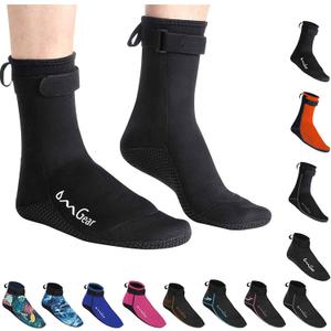 OMGear Water Socks Neoprene Socks Beach Booties 3mm 5mm Anti-Slip Wetsuit Footwear Fin Swim Sand Proof Socks (Small, 3mm High Cut/Black2)