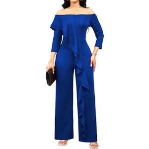 sexycherry Formal Jumpsuit for Women Dressy Elegant Long Straight Pants Jumpsuits for Party Club with Zipper XXL
