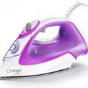 Steam Iron for Clothes, 1750W Iron with Rapid Heating, Non-Stick Ceramic Soleplate, Powerful Steam, Self-Cleaning, Auto-Off, Anti-Drip, 15.21oz Water Tank Ironing Clothes for Home, Purple