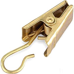 50Pcs Electroplating Curtain Clips with Hooks Wide Flat,Art Craft Display,Curtain Clips,for Home Decoration, Outdoor Party Hanging Wire Holder Art Craft DisplayLight Gold