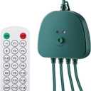 Christmas Light Controller with Remote, Create Dazzling Lighting Displays with Multiple Functions, Timer, Dusk to Dawn Sensor, Adjust Speed for Outdoor Indoor String Light (4 Channel, 14 Functions)