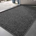 LUMI Ultra Thin Door Mat Indoor Entrance, Washable Entryway Mat with Non Slip Rubber Backing, Stain&Fade Resistant Doormat for Floor, Hallway, Porch, 24"x36", Grey Dot