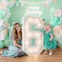 3FT Marquee Light Up Numbers 6,Party Decoration Large Marquee Light Up Letters with Weighted Water Bag,Pre-cut Foam Board Set Can Be Used for Birthdays,Weddings,Baby Anniversaries