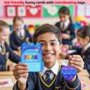 Figet Keychains Valentines Day Cards Gifts for Boys Girls Classroom Exchange, 24 Packs Valentines Day Figet Keychains with Cards for Kids School Party Favor