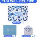 2 x 13'' Large Blueberry Happy Birthday Gift Bag Set with Handles, Greeting Card, Tissue Papers and Stickers for Boys Girls Kids Teens Women Men, Fruit Themed Birthday Design, 1 Pcs