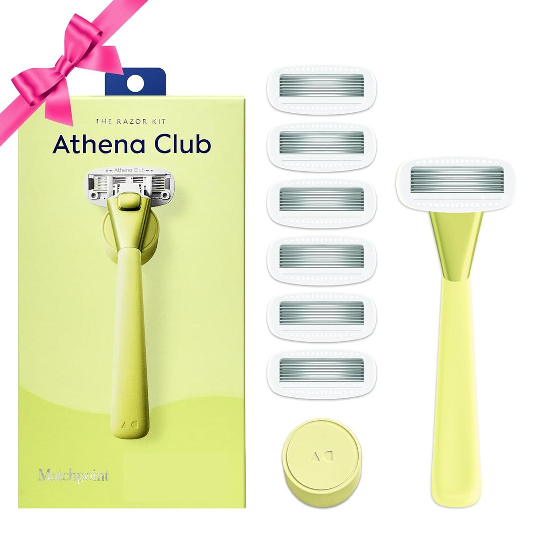 Athena Club Women's Razor Shave Kit, 1 Matchpoint Razor Handle + 6 Blade Refills