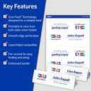 Avery Printable Tent Cards with Sure Feed Technology, 2-1/2" x 8-1/2", Matte White with Embossed Border, 100 Blank Place Cards for Laser and Inkjet Printers (5305)