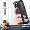 SPIDERCASE Magnetic for iPhone 13 Case, with [2 Pcs Tempered Glass Screen Protector] Compatible with Magsafe Shockproof Military Protective Cover for iPhone 13 (Black)