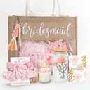 pengtai Bridesmaid Gifts,Bridesmaids Proposal Bag,Will You Be My Bridesmaid,Bridesmaids Tote Bag Glass Cup Proposal Gifts