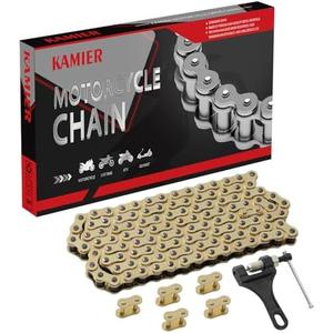 KAMIER 428 Drive Chain 116 Links Gold with Chain Breaker Tool for 110cc 125cc TTR125 YZ85 CB125 Apollo RFZ DB-X18 X19 Suzuki JR80 RM85 TaoTao Chinese Pit Dirt Bike 4 Wheeler ATV Quad Heavy Duty Parts