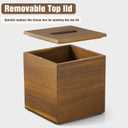 Dreamkey Acacia Wood Tissue Box Cover, Square Tissue Box Holder with Removable Top Lid, Solid Wooden Tissue Box Dispenser for Bathroom, Bedroom, Office