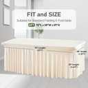 2 Packs Ivory Spandex Tableclothes for 6 Foot Rectangle Tables, Wrinkle Free 6ft Fitted Table Cover Stretch Table Cloth Desk Skirt for Weddings Baby Shower Birthday Party Banquet Decorations
