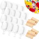 4 Pieces Ice Cream Mould lolly Mold Silicone Ice Cream Mold 4-Cavity Cake Pop Molds Baking Molds with 200 Pieces Sticks for Homemade Treats(Classic Style)