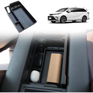 Center Console Organizer Tray Compatible with 2021-2025 Toyota Sienna, Armrest Box Secondary Storage Tray Coin Container for Sienna LE Limited Platinum SE XLE XSE