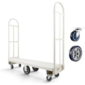 VEVOR 2000LBS Heavy-Duty U-Boat Cart, Platform Truck Dolly with 6 Wheels & Dual Detachable Handles, Heavy Duty Steel Utility Cart for Warehouse/Manufacturing Plant/Logistics Center/Job Site (60.0  16.1  59.5 in/ 1525  410  1510 mm)