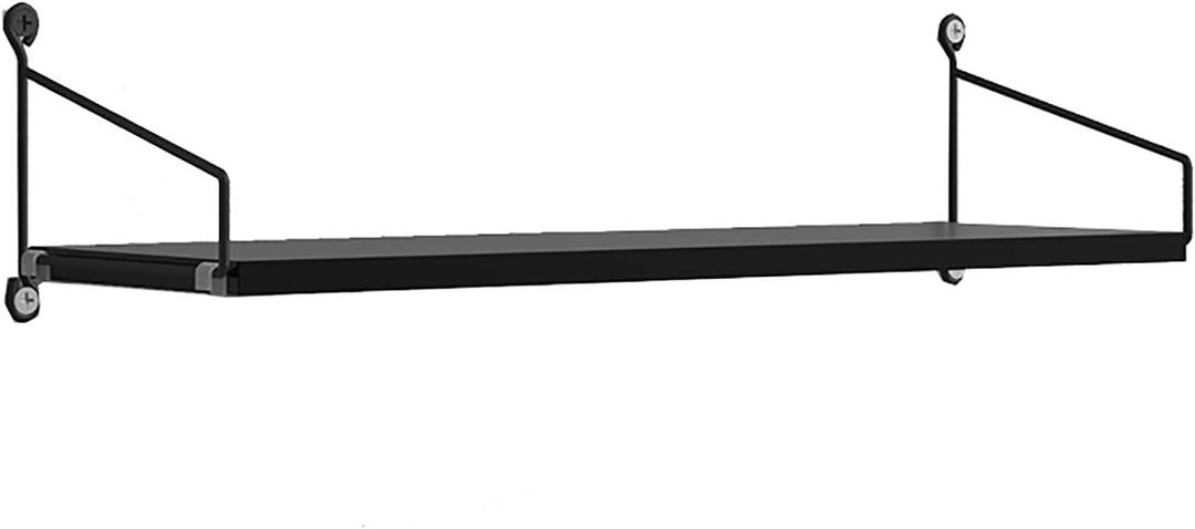 Floating Shelves Wall Mounted 40/60cm Decorative Wall Shelf,Scandinavian Industrial Style Wall Mounted Shelves,for Bathroom, Bedroom, Living Room,Load Capacity 10kg (Black)