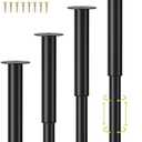 Wlrrcwdttc 4 Pcs Adjustable Bed Center Support Legs 10-17 inch for Bed Frame/Bed Center Slat, Metal Adjustable Furniture Legs for Bed/Cabinet/Sofa/Dresser/Couch/Table,Heavy Duty Bed Replacement Legs
