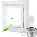 FEITON Bathroom Exhaust Fan with Light, Ceiling Mount, 110 CFM 1.0 Sones 4 Inch Duct, Quiet Square Bath Fan Light Combo, Shower Exhaust Fan with Light