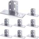 Blulu 8 Pcs 2 Slotted Hole U Post Base Strut Mount for 1-5/8 Square Single Channel Carbon Steel Q235B, Ground Floors Universal Fence Post Base Sign for Rack Mount Track System