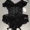 Avidlove Women Lingerie Lace Bodysuit Teddy Lingeries V Neck Cut Out One Piece Mini Babydoll Size XL