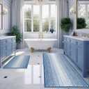 BSICPRO Bathroom Rugs and Mats Sets, 2 Piece Thick Absorbent Chenille Bath Mat Rug Set Non Slip, Soft Shaggy Bath Room Floor Mats for Bathroom, Machine Washable (Sky Blue, 20" x 47" Plus 16" x 24")