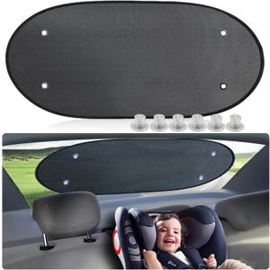 ZATOOTO Car Rear Window Sun Shade for Baby, Car Shades for Back Windows with Strong Screw Nut Pull Suction Cup Sun Blocker Protect from Sun Heat and UV Rays for Pets, Kids (43.3*23.6inches)