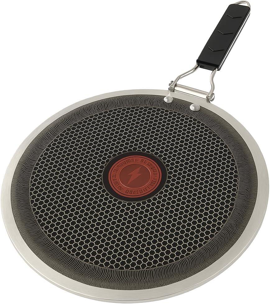 MIRACLE Indian Roti Tawa 34cm  2.3 mm Thickness Cast Iron Pan with Folding Handle  Naturally Seasoned Non-Stick Surface  Perfect for Dosa, Tortillas & Parathas  Gas & Induction Compatible