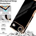 Designed for iPhone Air Case Rectangle, Works with Magnetic Wireless Charging, Full Lens Protection, Flexible TPU Electroplated Edge for Women Men Phone Case for iPhone Air Black (Air 6.5inch)