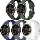 5 Pack 18mm Silicone Watch Band Compatible with Garmin Vivoactive 4S/Vivomove 3S/Venu 3S 41mm/Venu 4 41mm/Venu 2S/Forerunner 255S/265S, Quick Release Soft Sport Straps for Women Men
